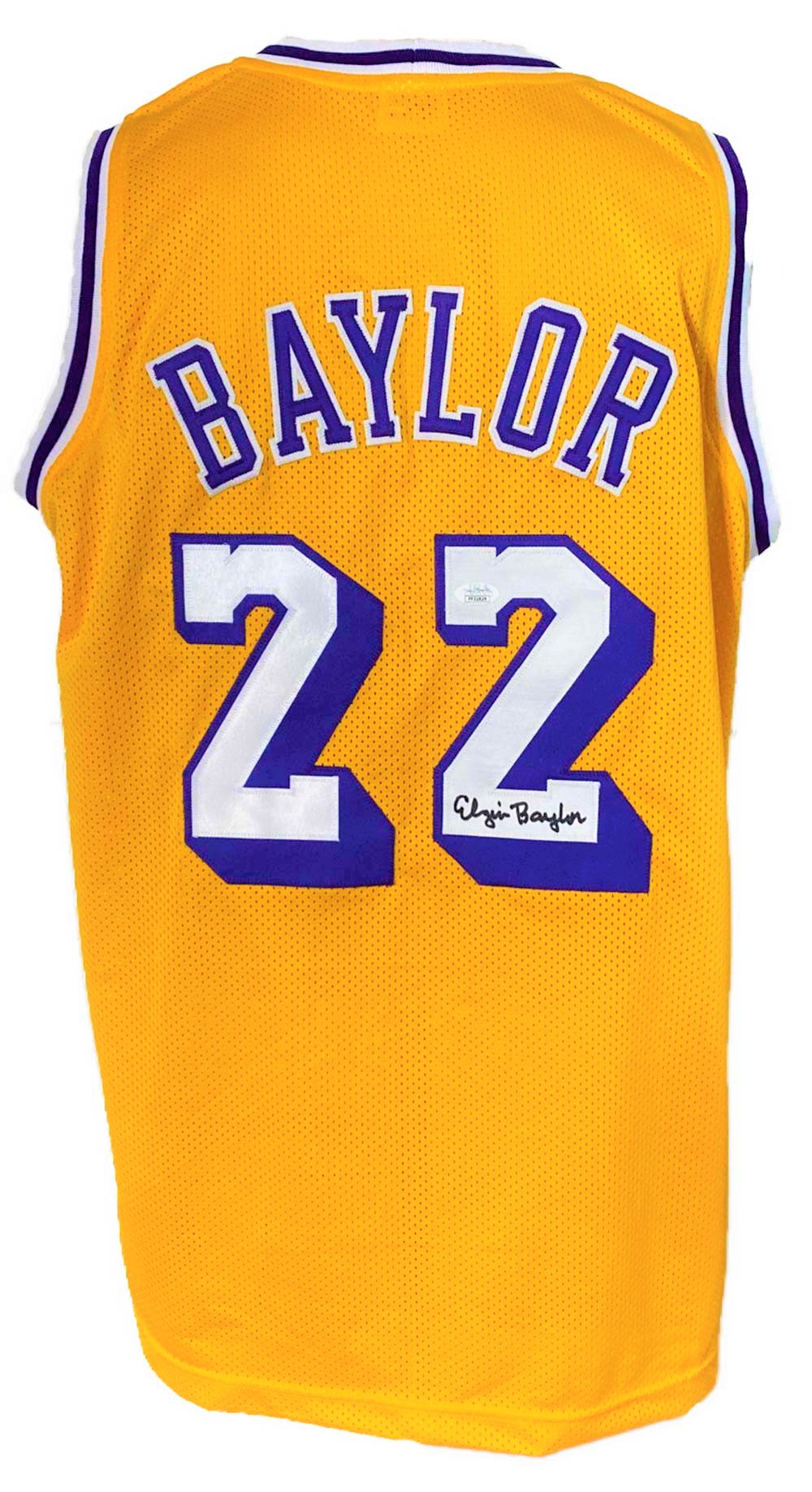 Los Angeles Lakers Elgin Baylor Signed Pro Style Yellow Jersey JSA