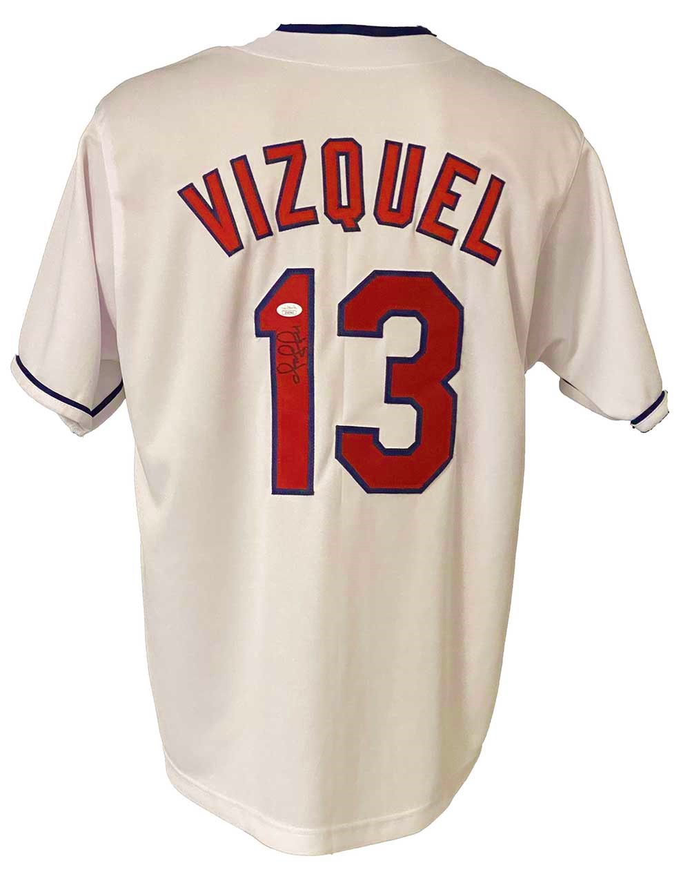 Cleveland Indians Omar Vizquel Autographed Pro Style White Jersey