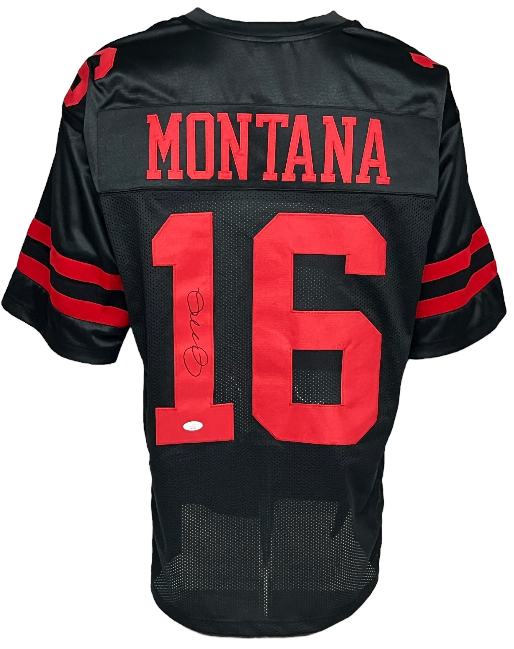 San Francisco 49ers Joe Montana Autographed Pro Style Black Jersey JSA  Authenticated