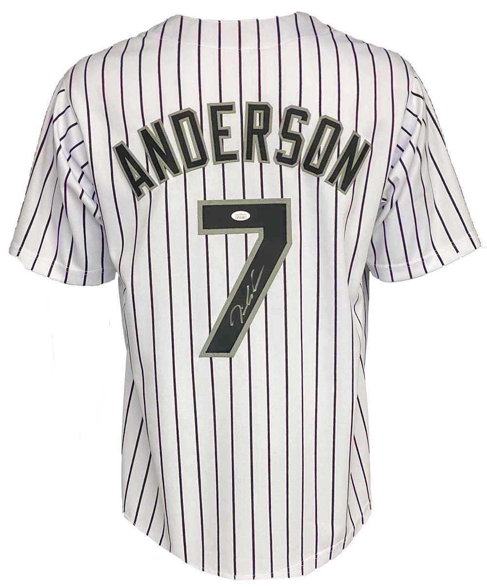 Tim Anderson 2021 Game-Used White Pinstripe Jersey