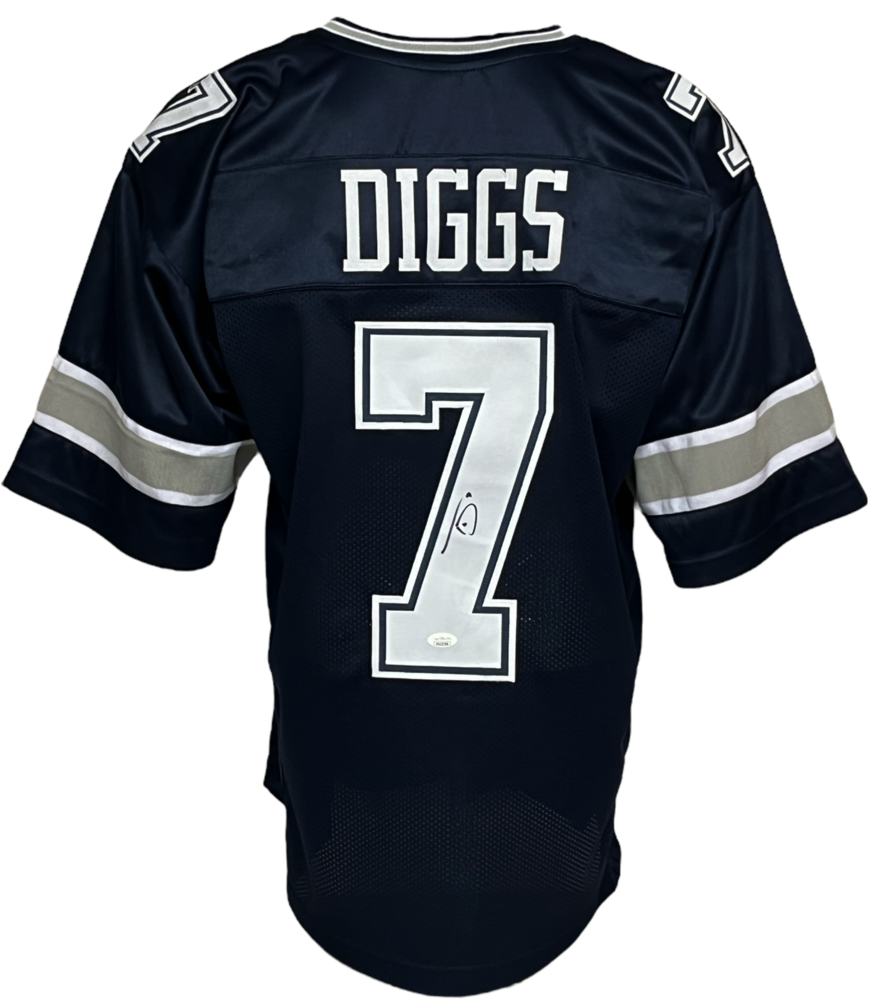 Dallas Cowboys Trevon Diggs Autographed Pro Style Blue Jersey JSA  Authenticated