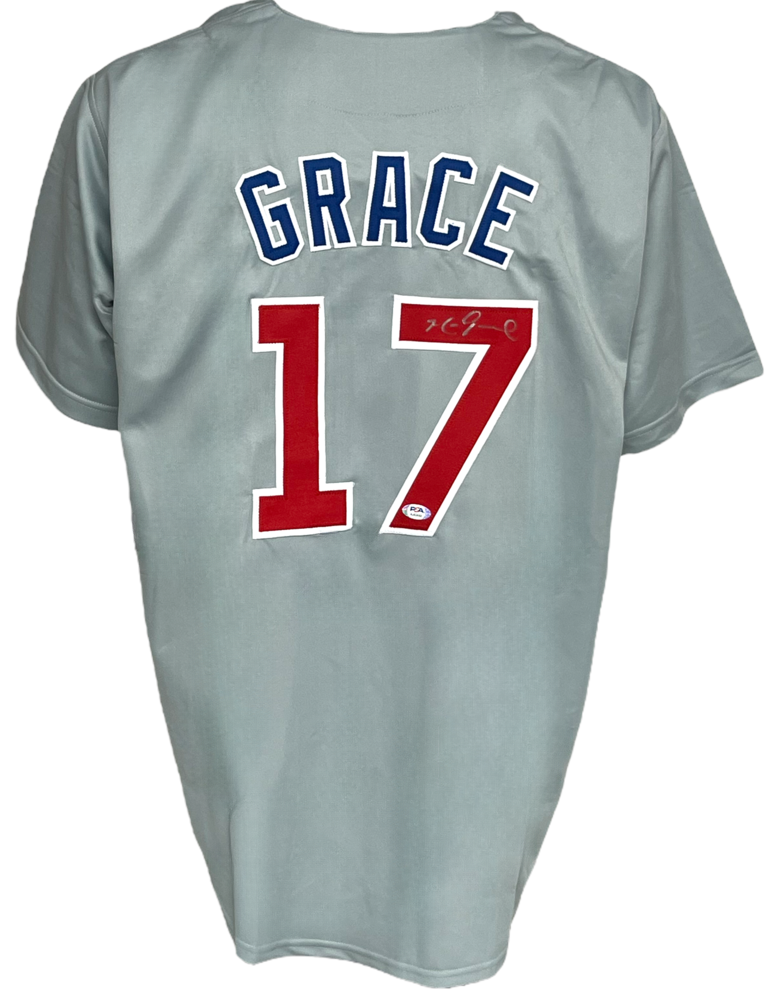 Chicago Cubs Mark Grace Autographed Pro Style Grey Jersey PSA Authenticated