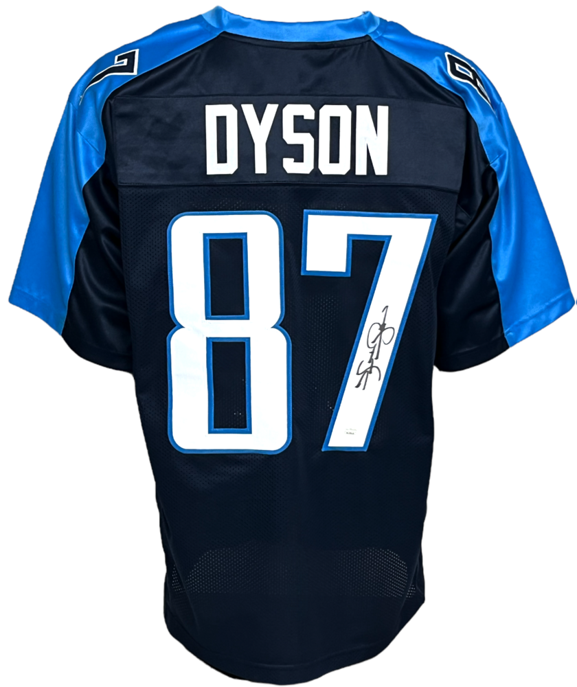 Tennessee Titans Kevin Dyson Autographed Pro Style Navy Blue Jersey JSA  Authenticated