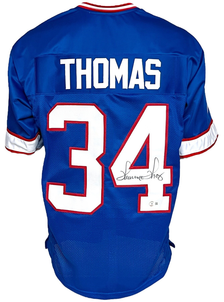 Buffalo Bills Thurman Thomas Autographed Pro Style Blue Jersey BAS  Authenticated - Tennzone Sports Memorabilia