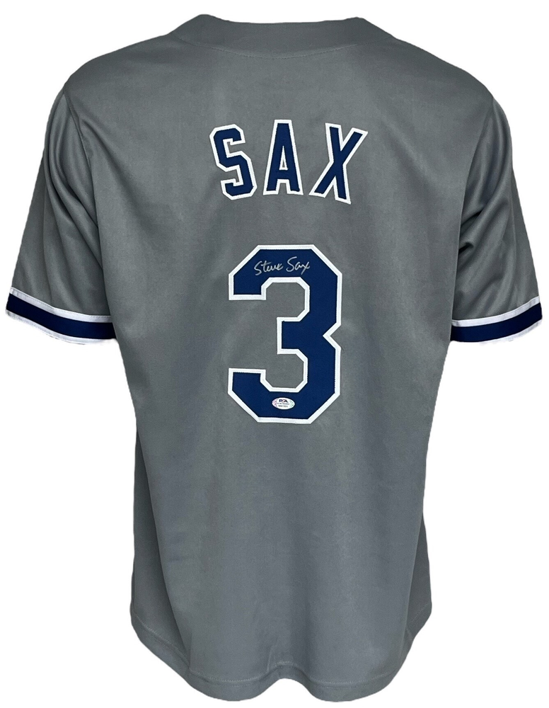 Los Angeles Dodgers Steve Sax Autographed Pro Style Grey Jersey PSA/DNA  Authenticated