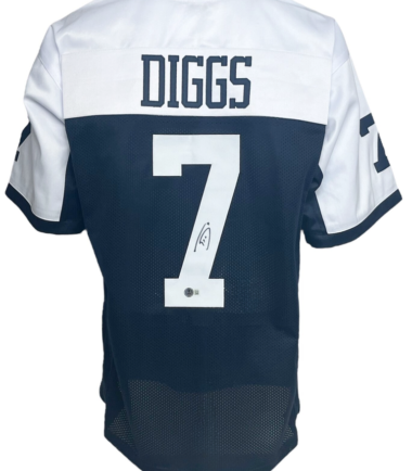 Dallas Cowboys Trevon Diggs Autographed Pro Style Thanksgiving Day Jersey BAS Authenticated