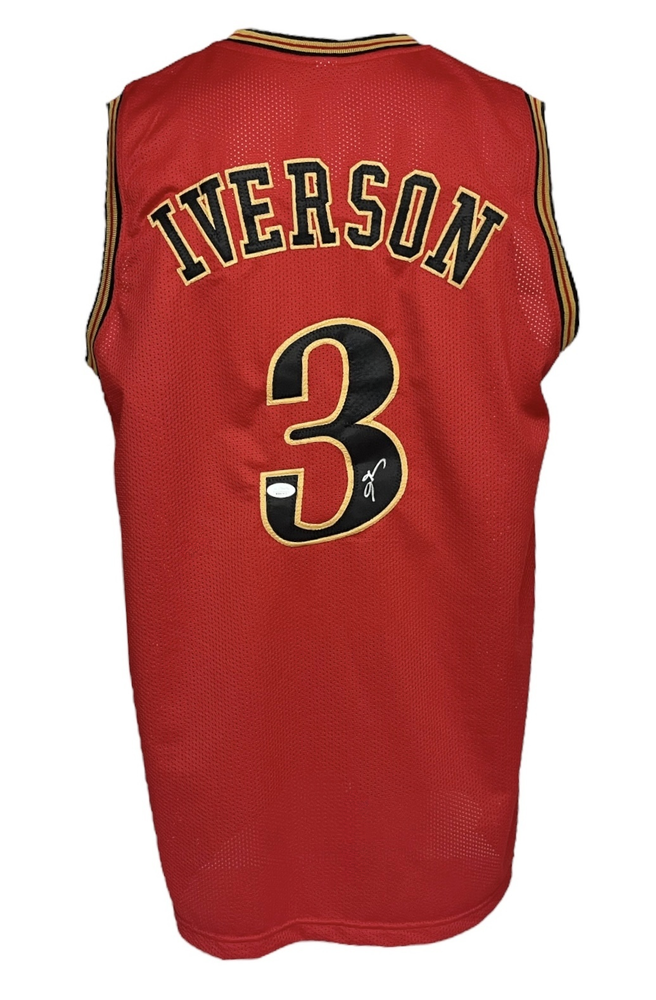 Philadelphia 76ers Allen Iverson Autographed Custom Red Jersey JSA  Authenticated - Tennzone Sports Memorabilia