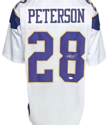 Minnesota Vikings Adrian Peterson Autographed Pro Style White Jersey JSA Authenticated