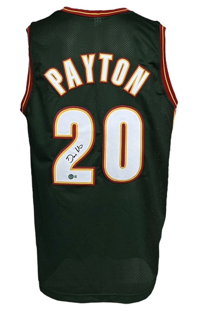 Seattle Supersonics Gary Payton Autographed Framed White Jersey Beckett BAS