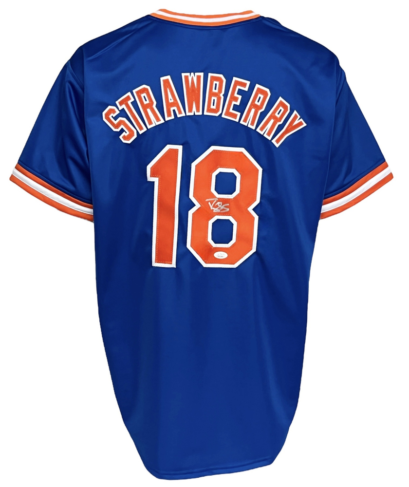 New York Mets Darryl Strawberry Autographed Pro Style Jersey JSA