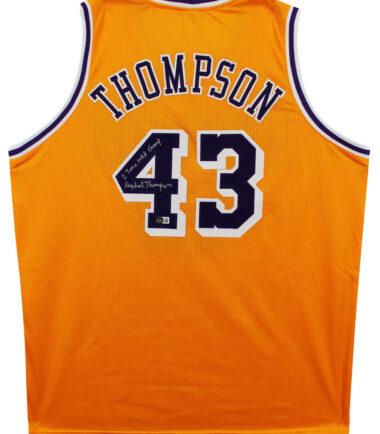 Mychal Thompson “2x NBA Champ” Authentic Signed Yellow Pro Style Jersey BAS Wit