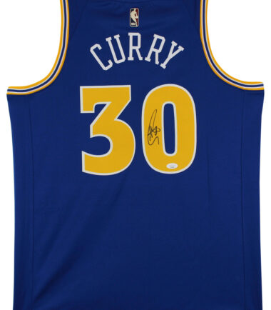 Warriors Stephen Curry Signed Blue Nike Classics Edition Swingman Jersey JSA 2