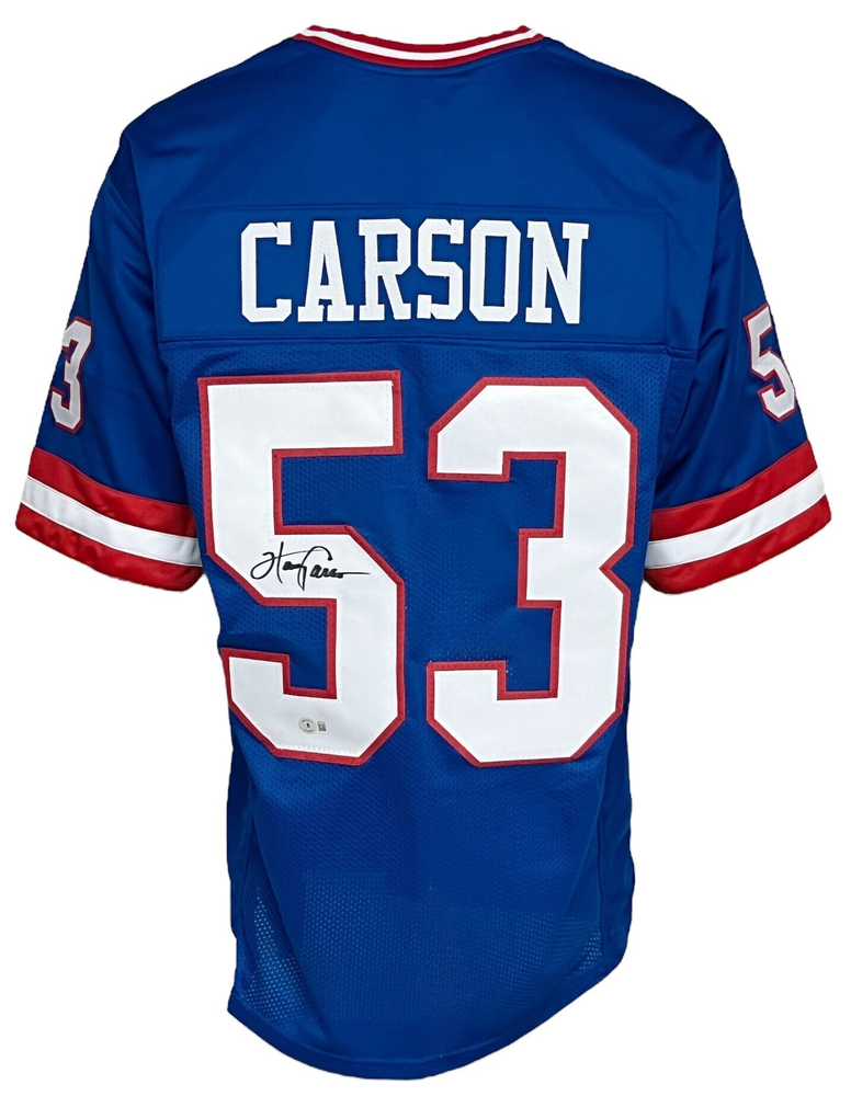 New York Giants Harry Carson Autographed Pro Style Blue Jersey BAS ...