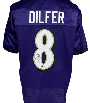 Baltimore Ravens Trent Dilfer Autographed Pro Style Jersey BECKETT Authenticated