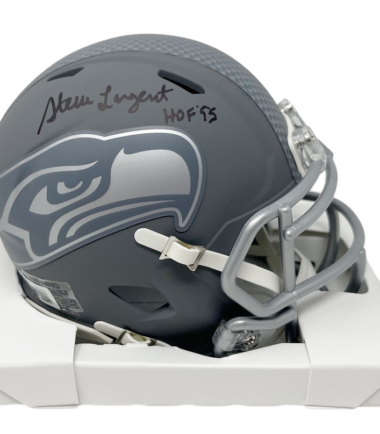 Seattle Seahawks Steve Largent Autographed Slate Mini Speed Helmet “HOF 95” BAS Authenticated