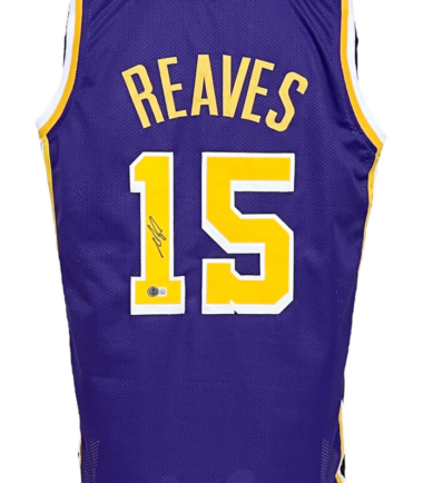 Los Angeles Lakers Austin Reaves Autographed Pro Style Purple Jersey BAS Authenticated