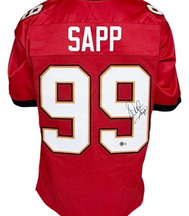 Tampa Bay Buccaneers Warren Sapp Autographed Pro Style Red Jersey BAS Authenticated