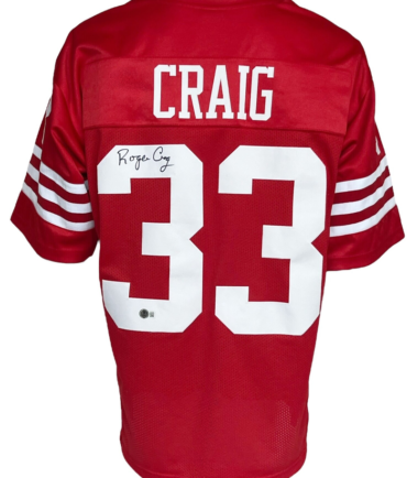 San Francisco 49ers Roger Craig Autographed Pro Style Red Jersey BAS Authenticated
