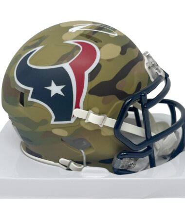 Houston Texans Stefon Diggs Autographed Camo Mini Speed Helmet BECKETT Authenticated