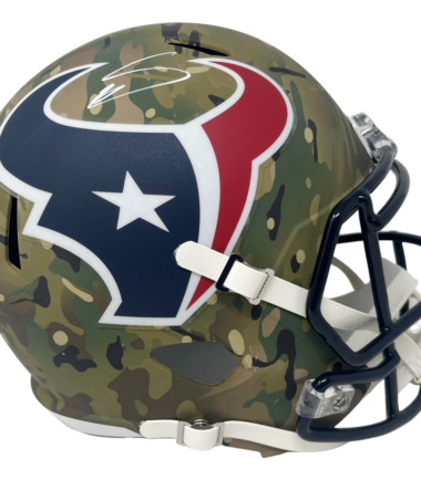 Houston Texans Stefon Diggs Autographed Camo F/S Speed Rep Helmet BECKETT Authenticated