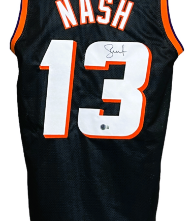 Phoenix Suns Steve Nash Autographed Pro Style Black Jersey BAS Authenticated