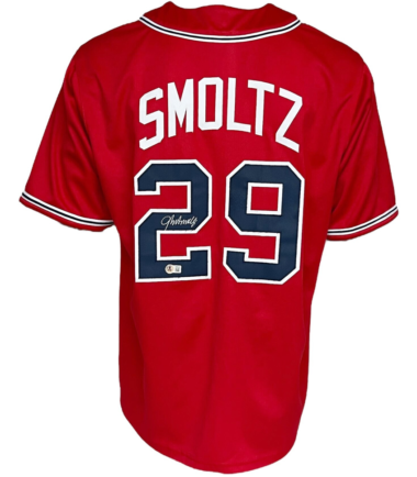 Atlanta Braves John Smoltz Autographed Pro Style Red Jersey BAS Authenticated