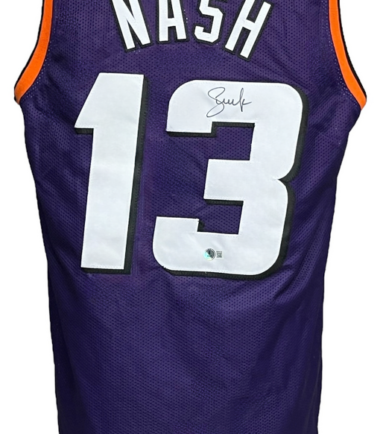 Phoenix Suns Steve Nash Autographed Pro Style Purple Jersey BAS Authenticated